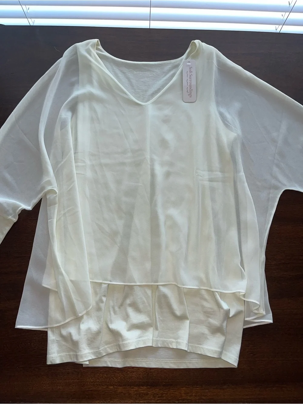 Soft Surroundings Chiffon Layered Blouse Boho Romantic Flowy Fairycore Size L